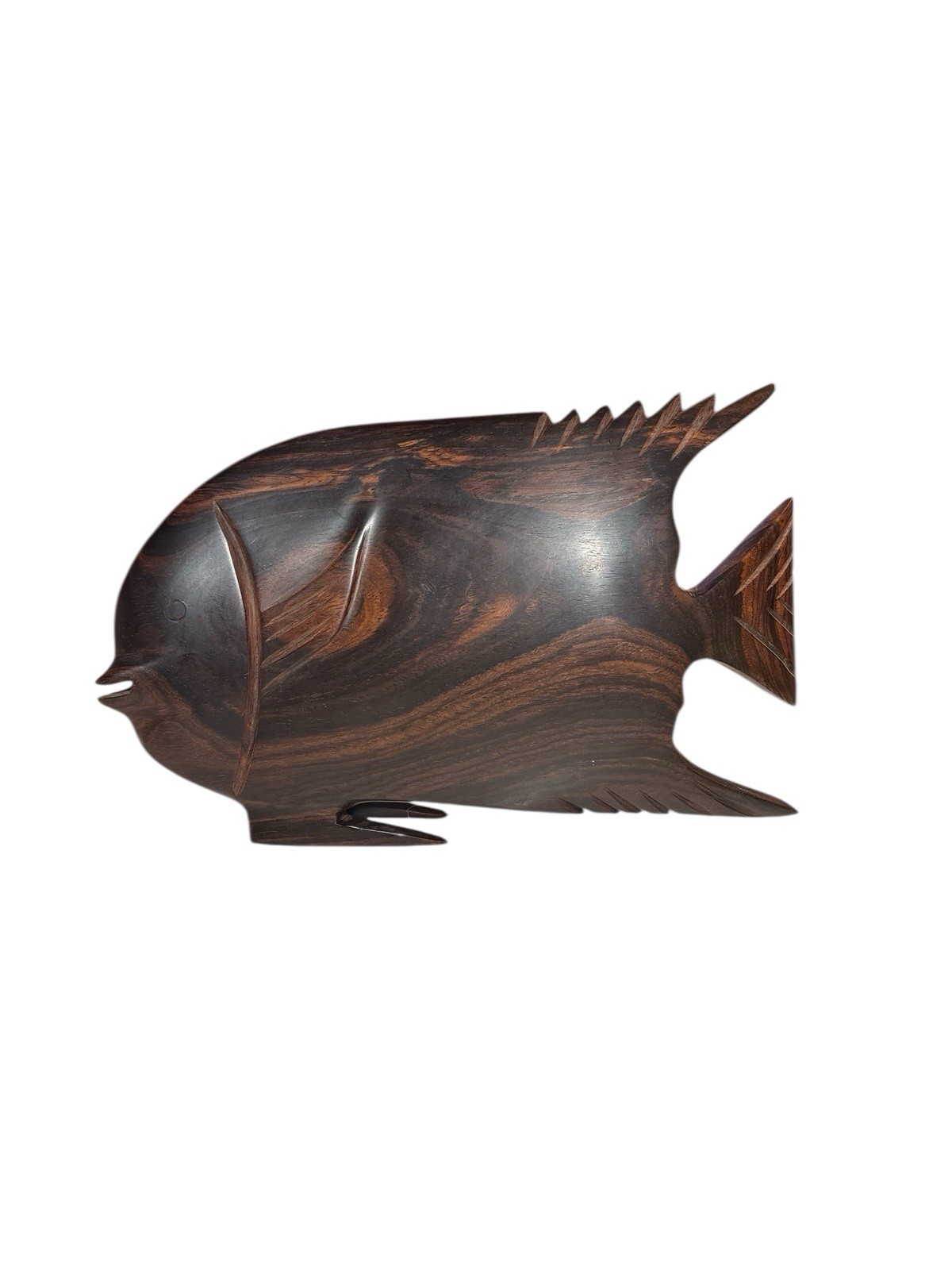 Dark Wooden Fish Decorative Nautical Freestanding. 10.25” L X 6.5” Tall