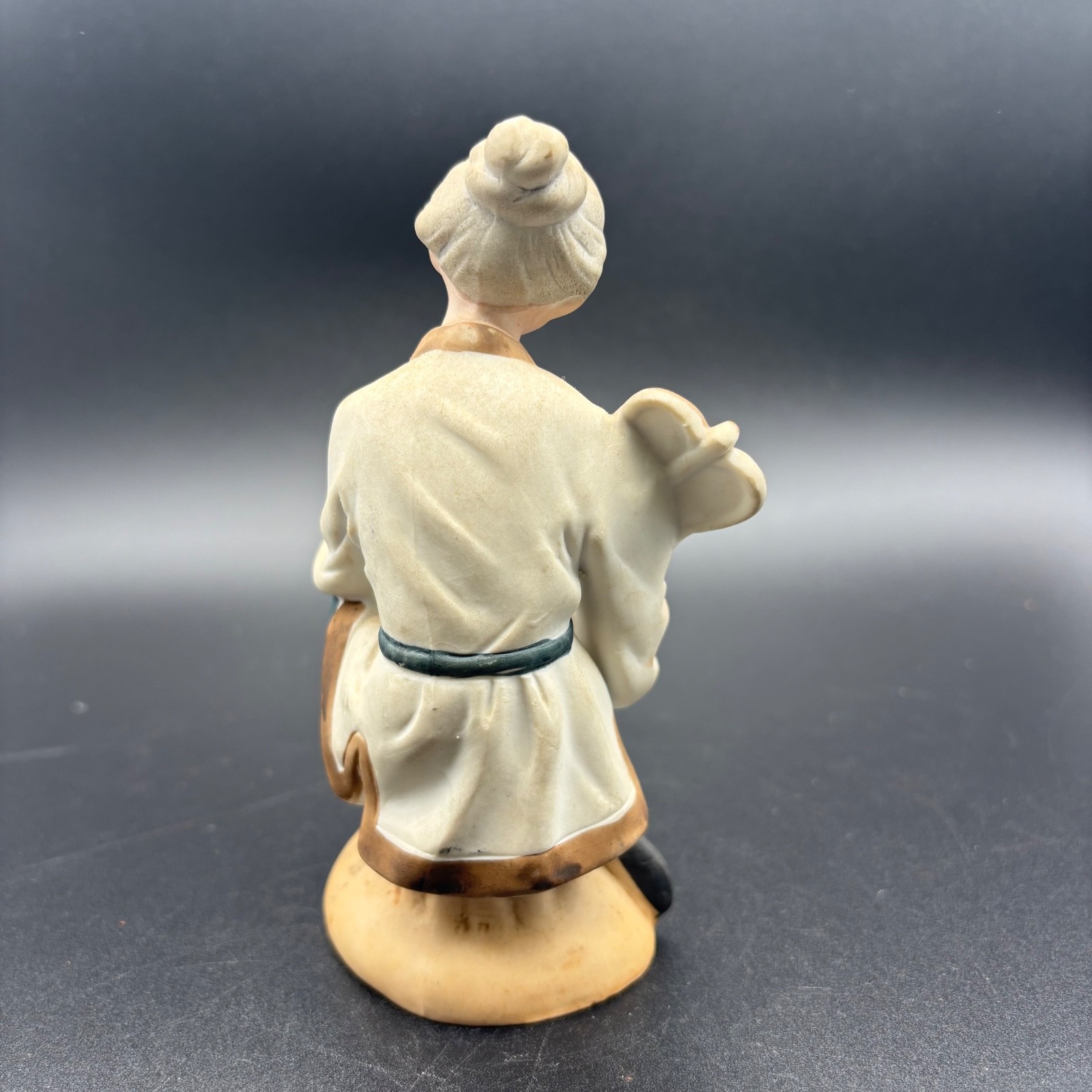 Vintage Japanese Asian Woman Holding a Fan Porcelain 6″ Figurine