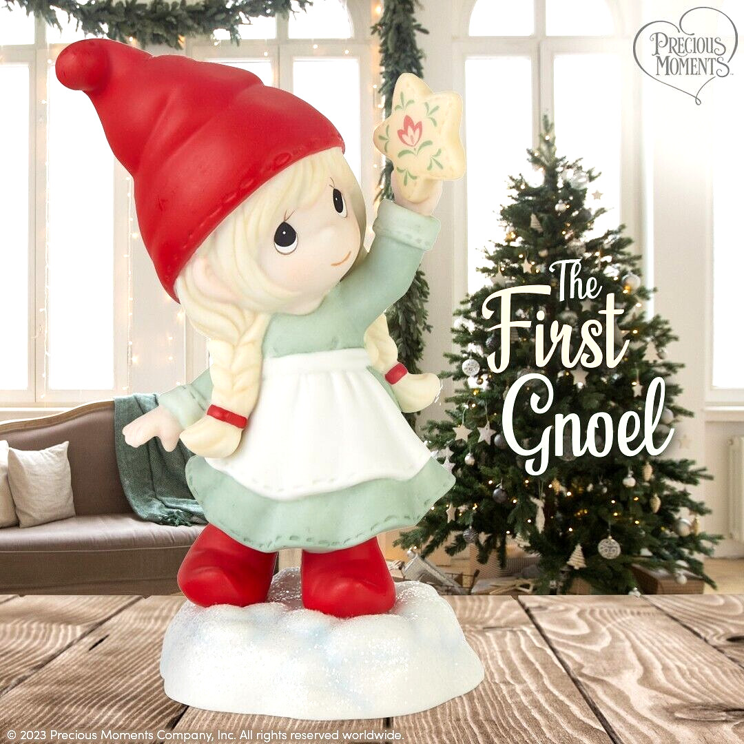 ❦ New PRECIOUS MOMENTS Porcelain Figurine CHRISTMAS GNOME Star Cookie Girl Sweet
