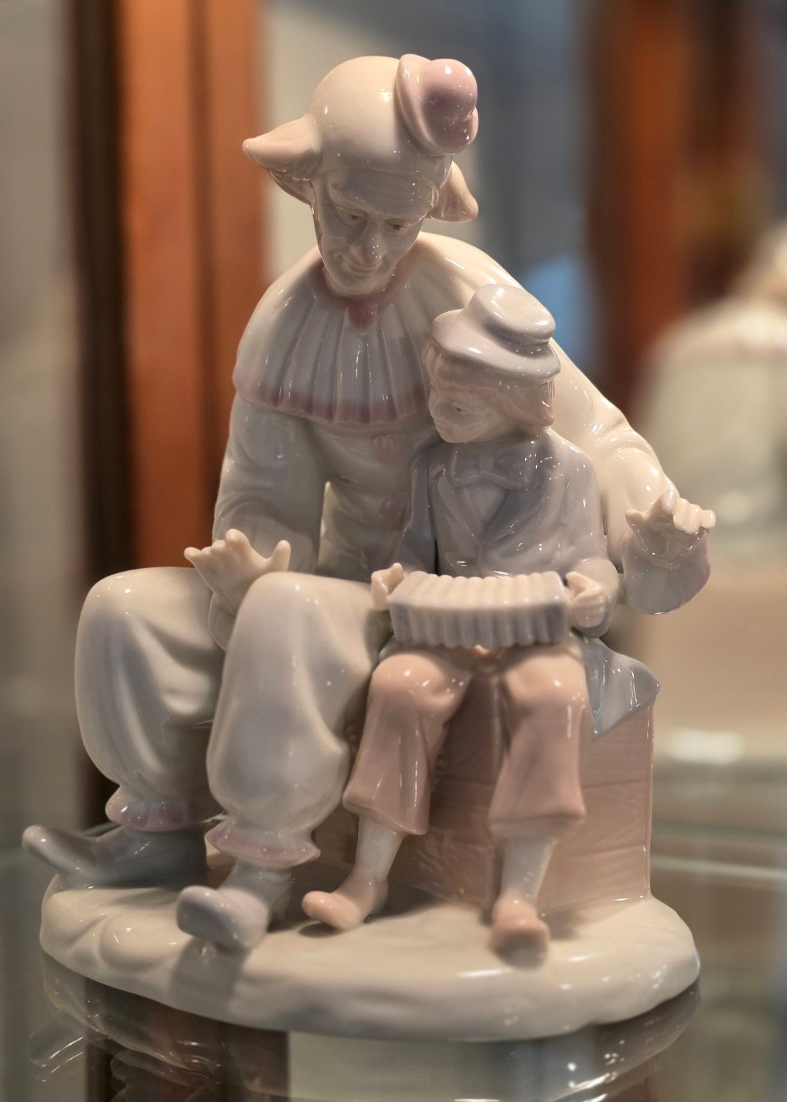 Paul Sebastian’s Clown and Boy Accordion Lesson Porcelain Figurine