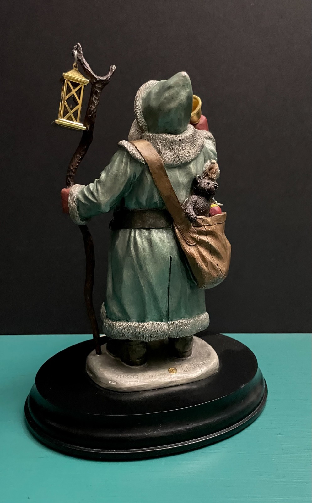 RARE Chilmark Pewter Liberty Christmas Bell Lantern Woodland Santa Claus Statue