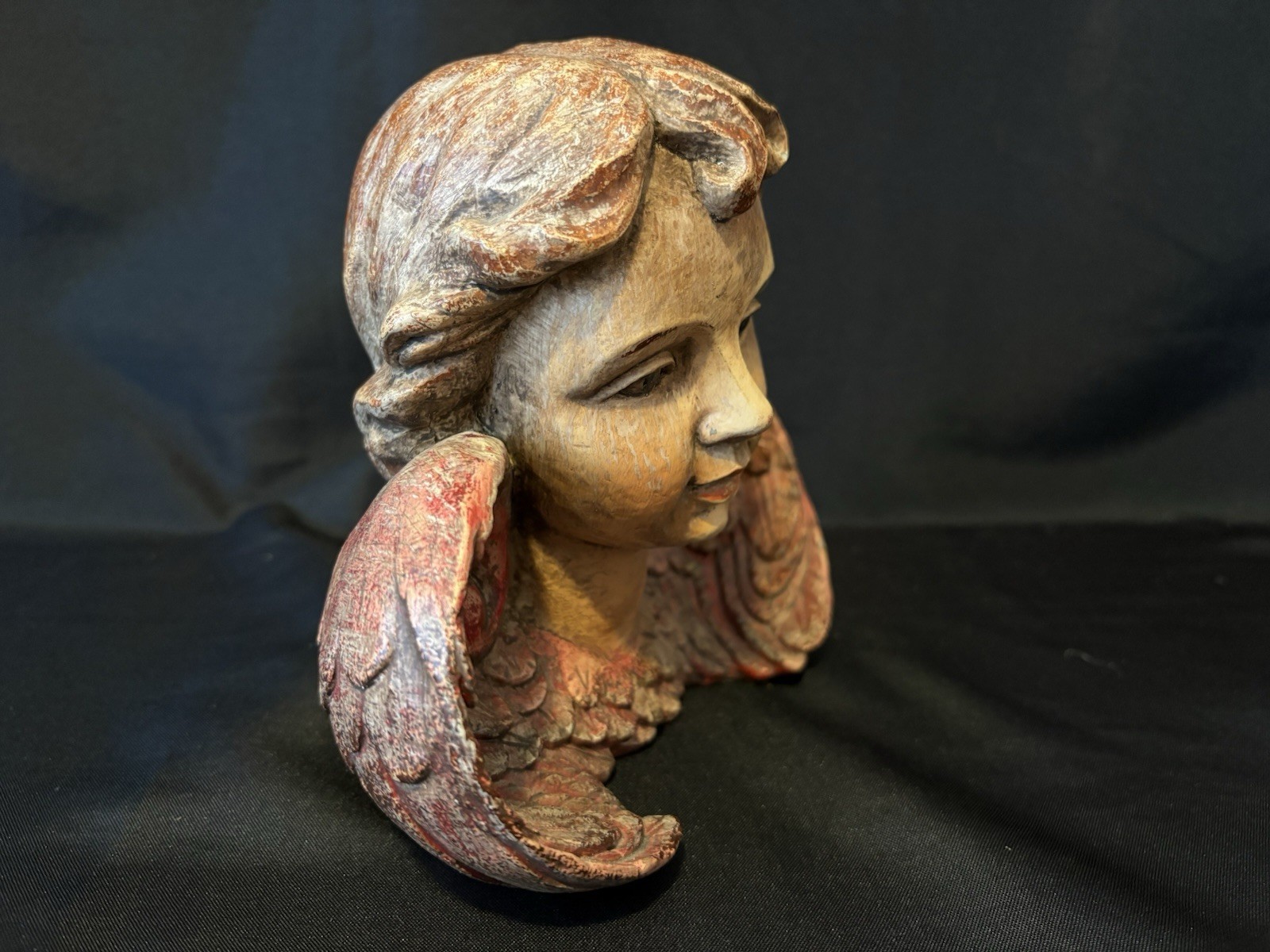 VTG Victorian Art Nouveau Cherub Angel Bust Display Sculpture Renaissance Heavy