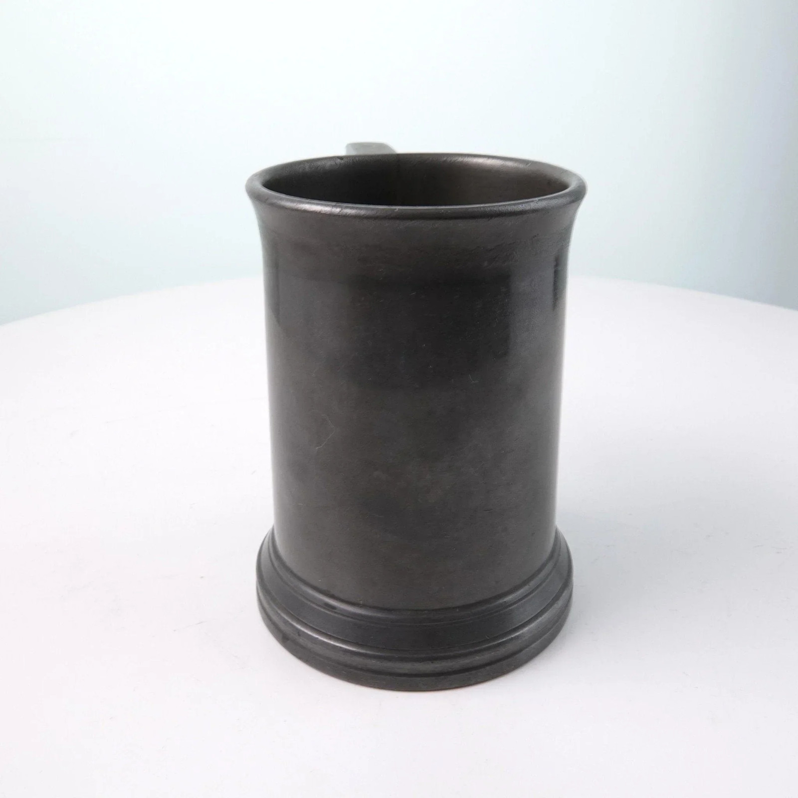 c1880 Glass Bottomed Pewter Tankard Half Pint by James Dixon