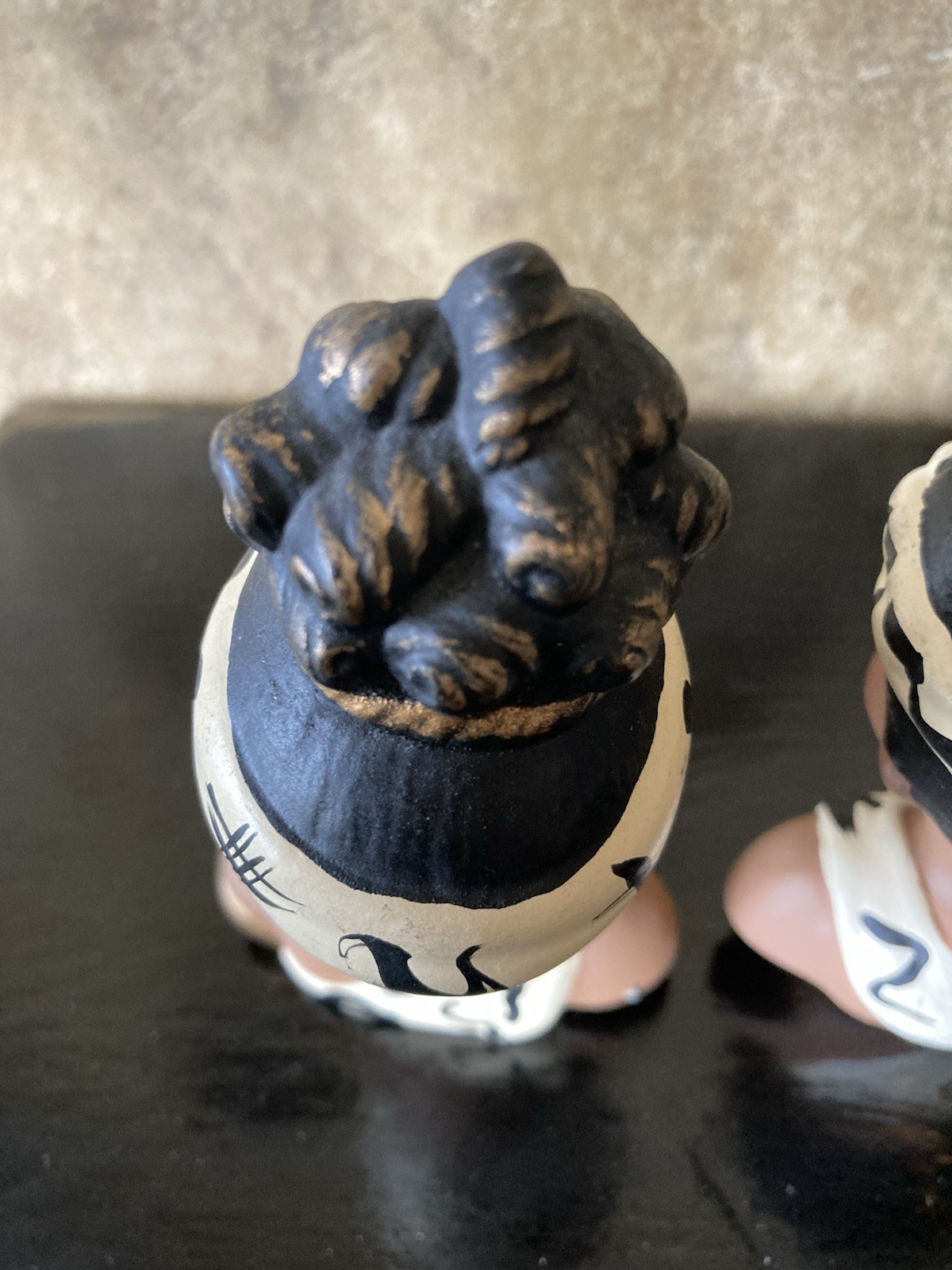 Signed Hand Painted African American Girl Busts Cute Boho Decor Collectible Art