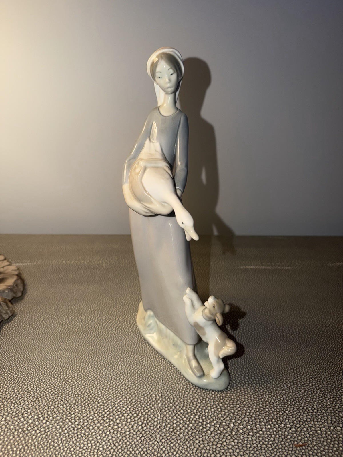 Vintage Lladro 4866 Girl Dog Goose Retired Figurine Hand Made Spain 10.5in