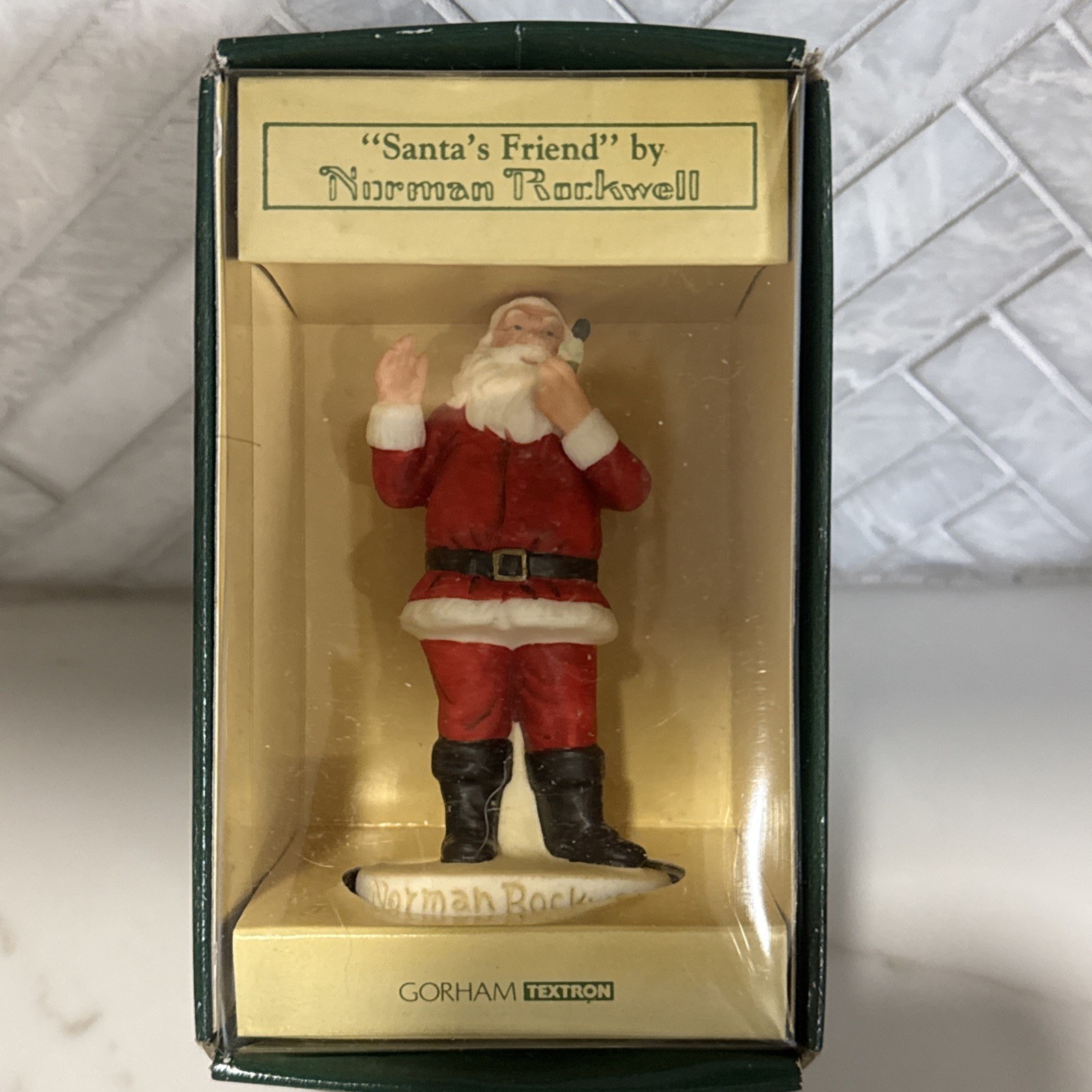 Norman Rockwell Santa’s Friend Porcelain Figurine Christmas 1983 Gorham