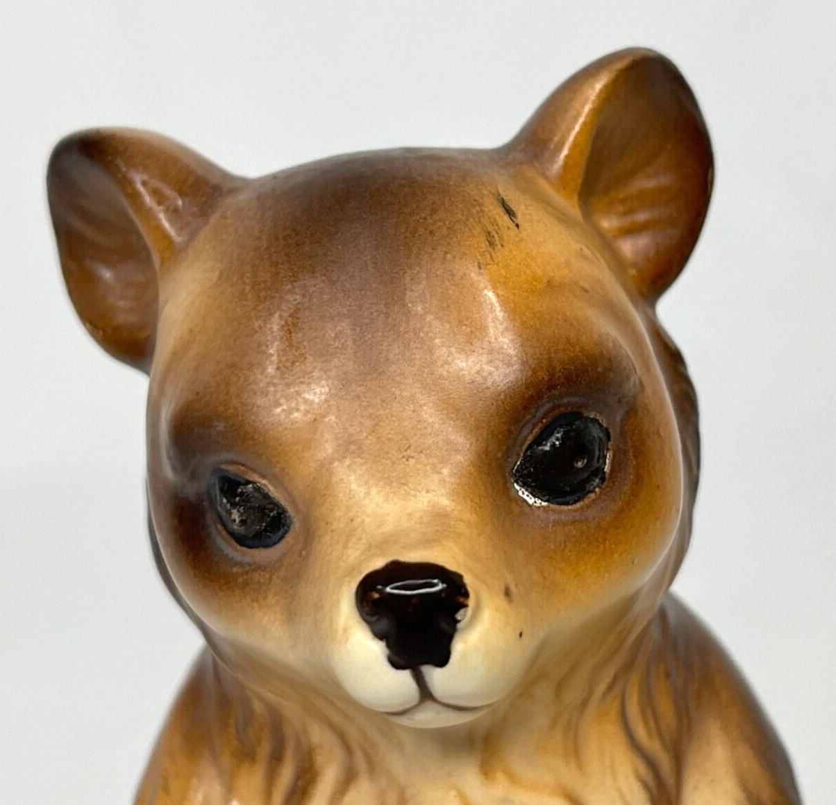 Vintage Josef Originals Ceramic Figurine Brown Bear Cub Airbrush Finish Japan