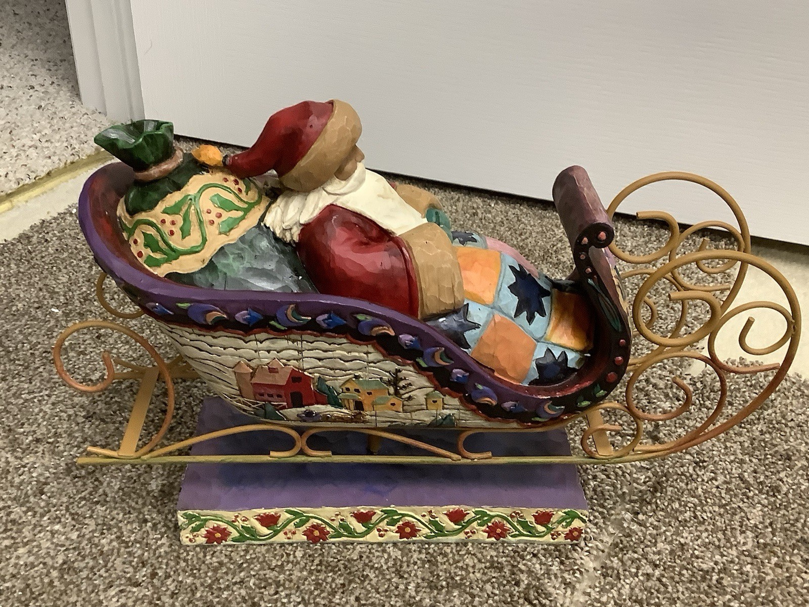 Jim Shore Heartwood Creek Delivering Joy Santa’s Sleigh 2004 117719T 14” Long