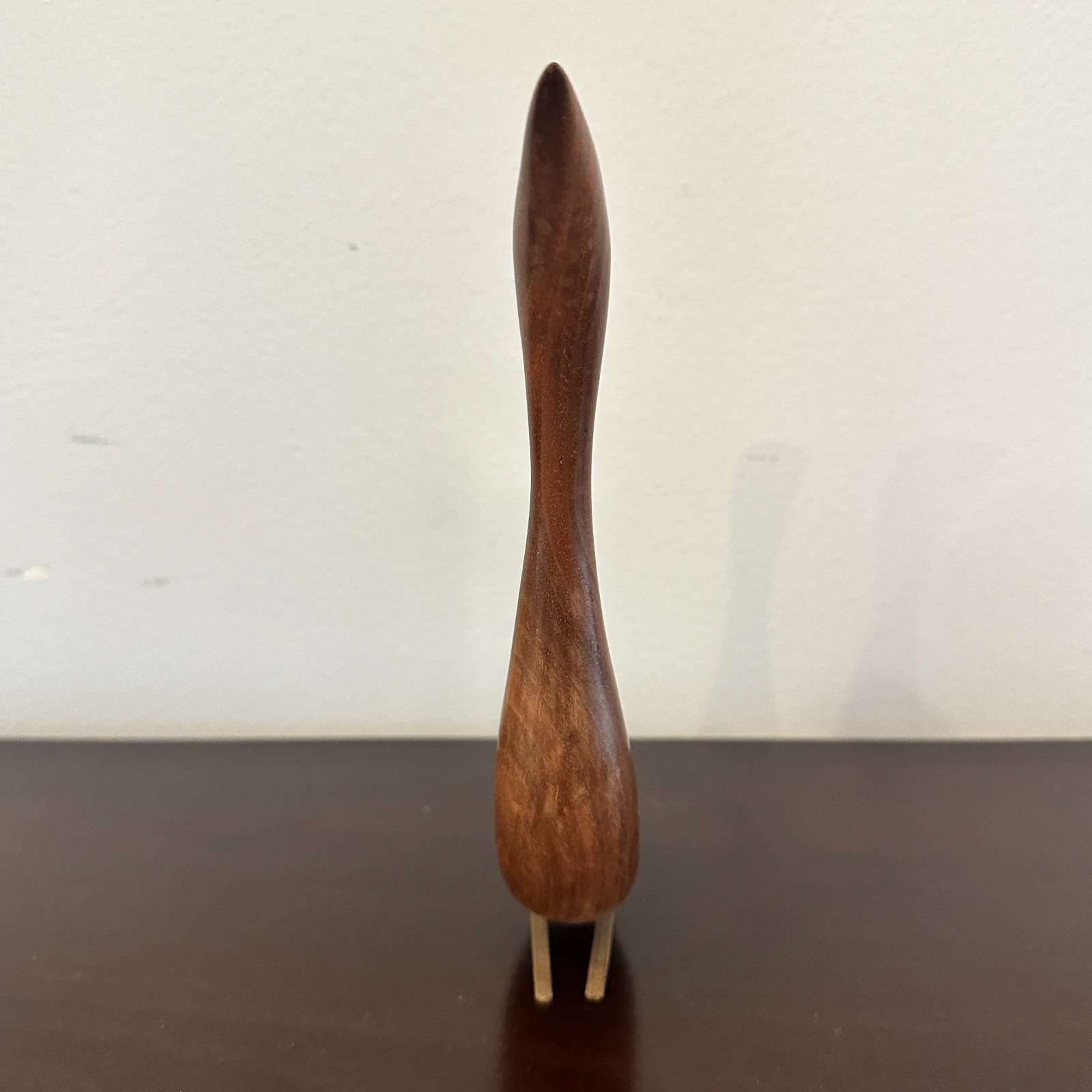 VTG Danish Modern 8″ Carved Wood BIRD Art Sculpture MCM