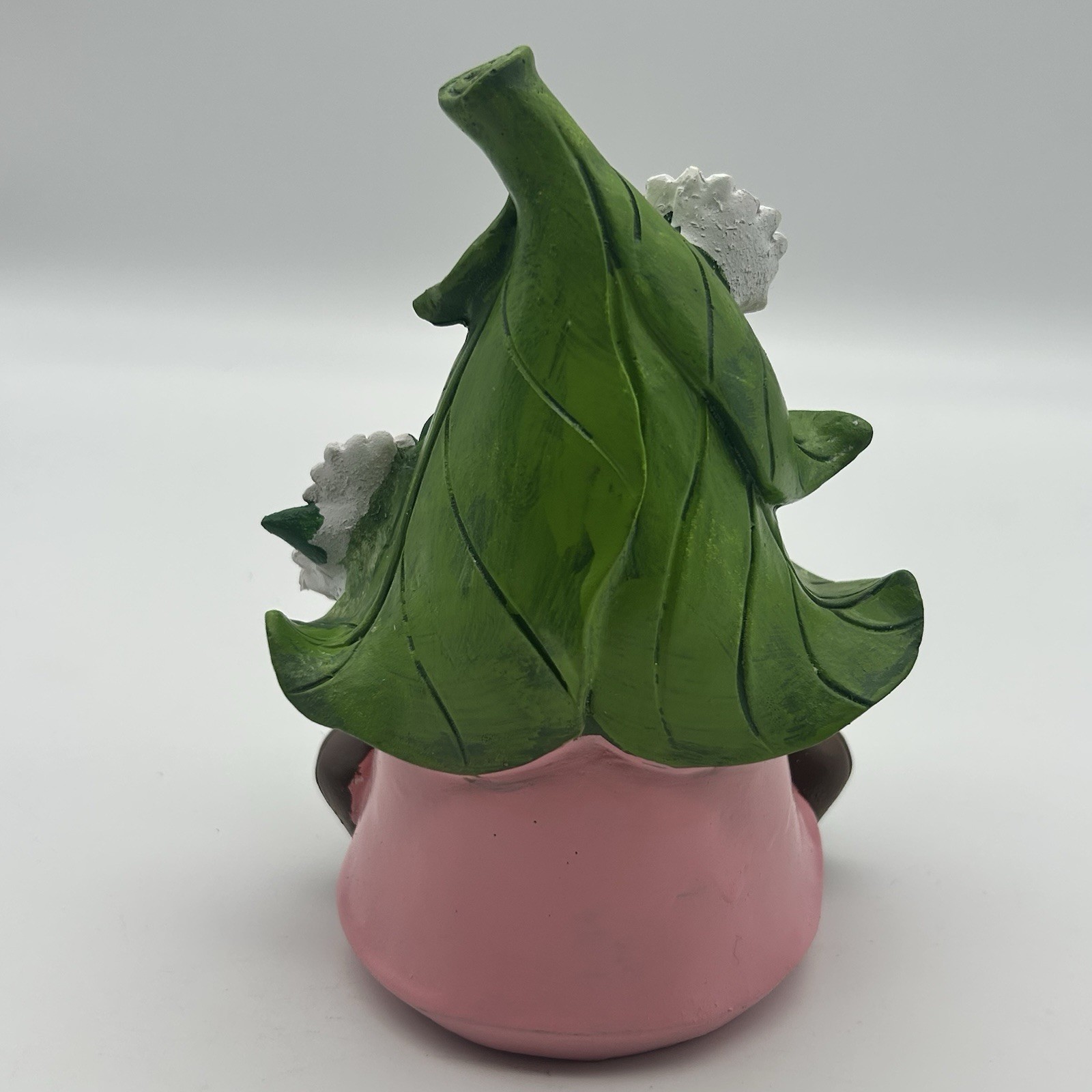Spring Garden Gnome Figurine Watering Can Flowers Resin Pastel Decor ~6″