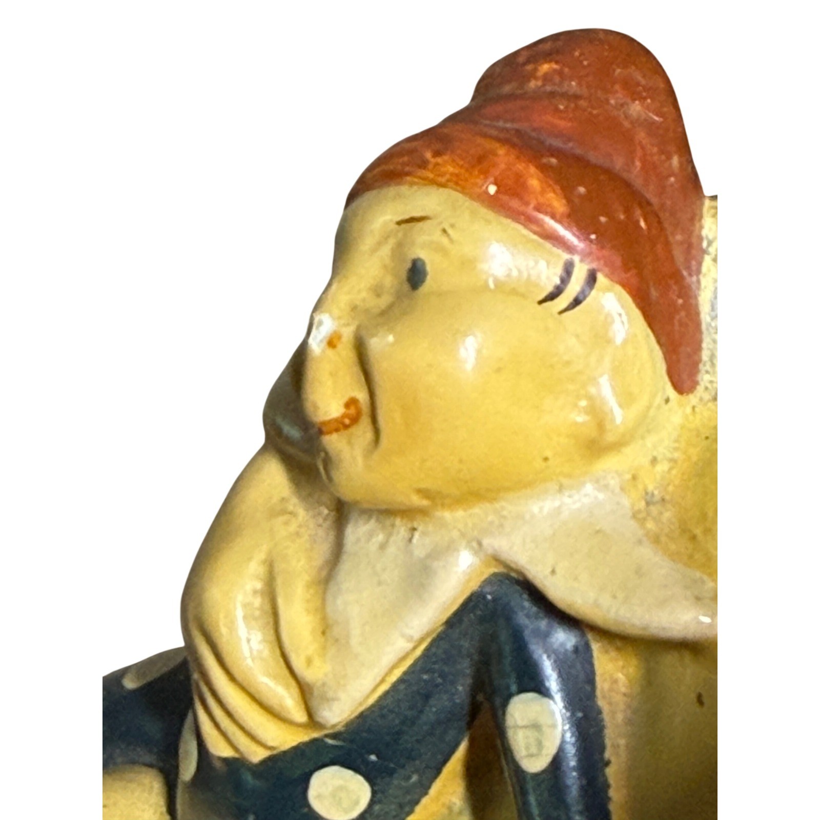 Vintage 1942 B Hummel Herbert Dubler Chalkware Boy Sleeping with Clown Figurine