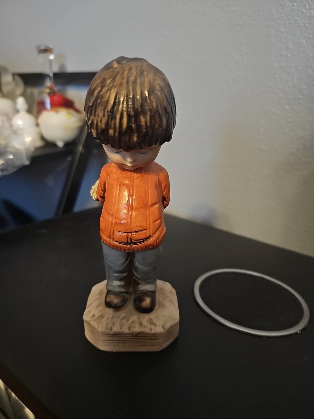 1971 Fran Mar Moppets Figurine Shy Boy With Flowers