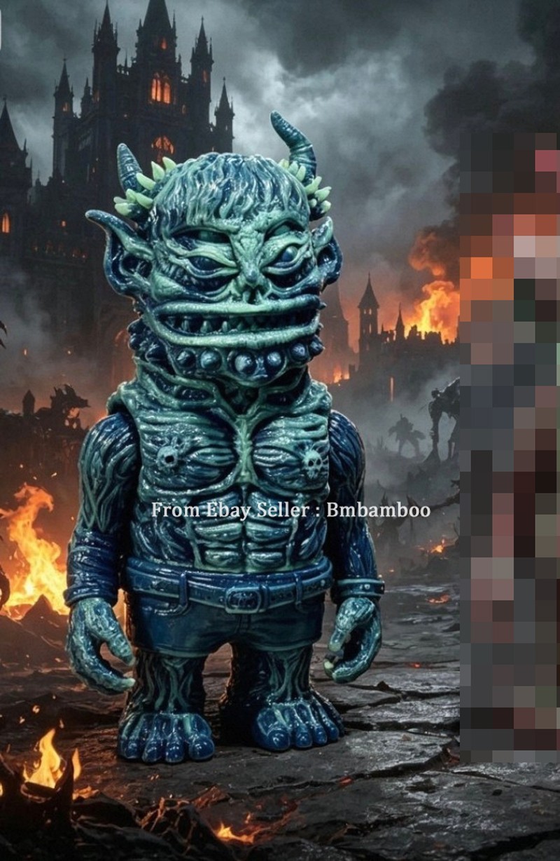 BODA Studio Taigu Demon Green Kaiju Sofubi Soft Vinyl Designer Art Toys Rare