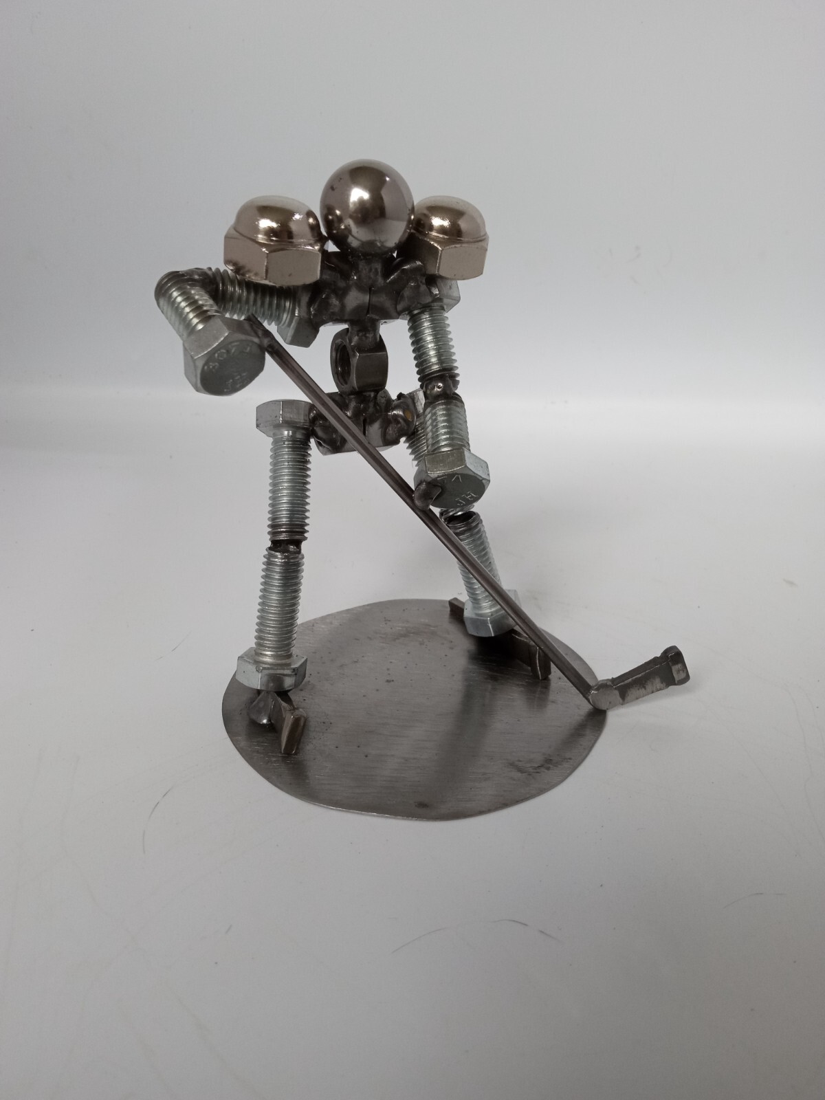 Hockey Player, Metal Bolt Figurine, Athlete, ice skate, sports