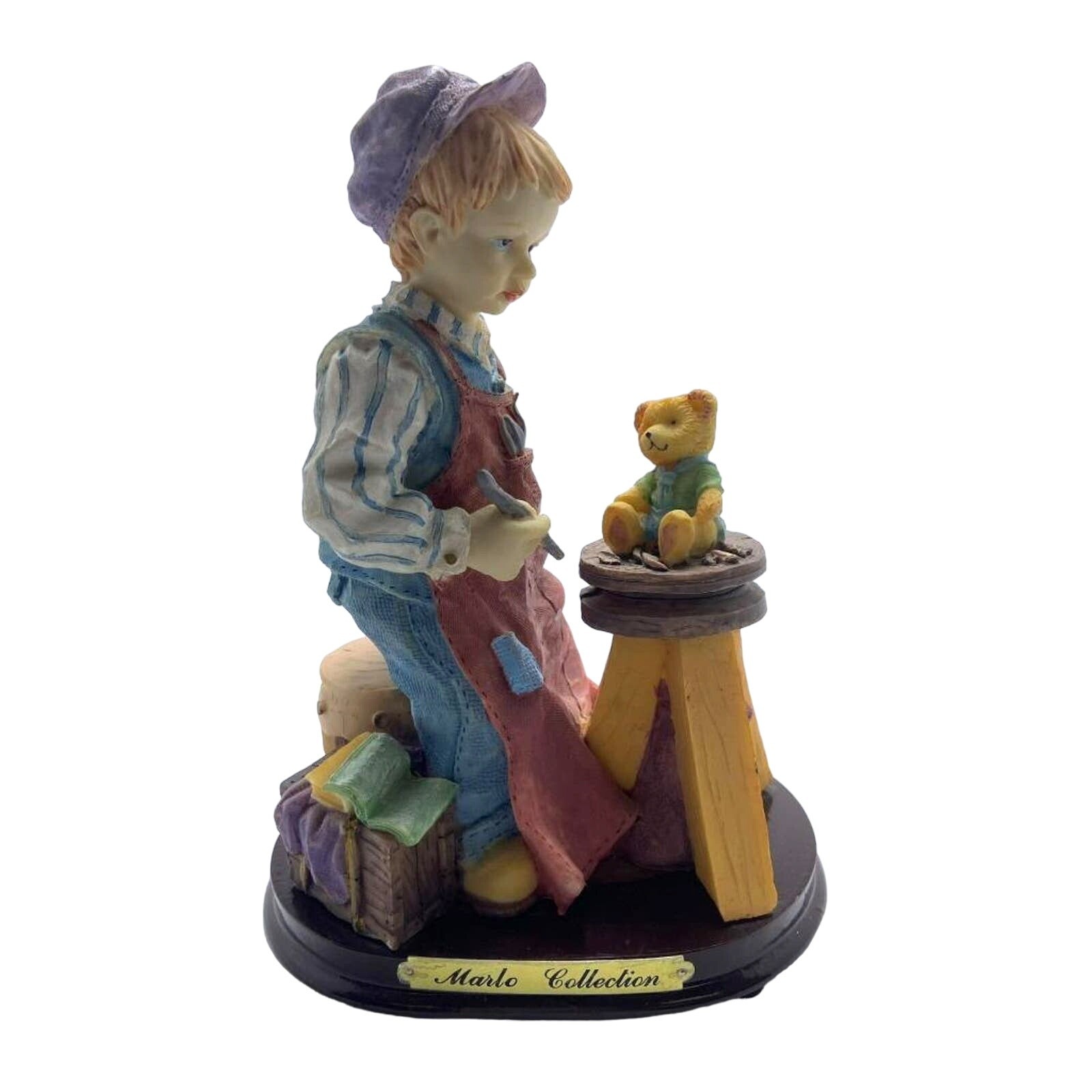 Artmark Marlo Collection Figurine “Boy Sculpting Teddy Bear” 7” Vintage Resin