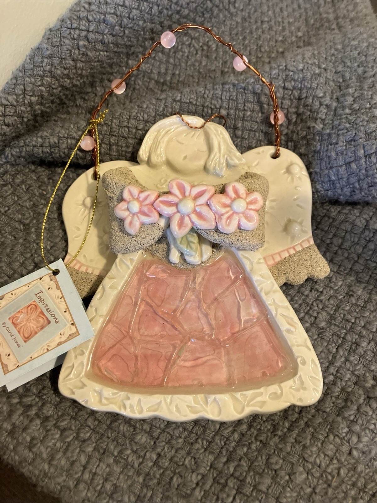 Hand Crafted Art Pottery Angel Impressions By Carol Jones “Hope” Angel