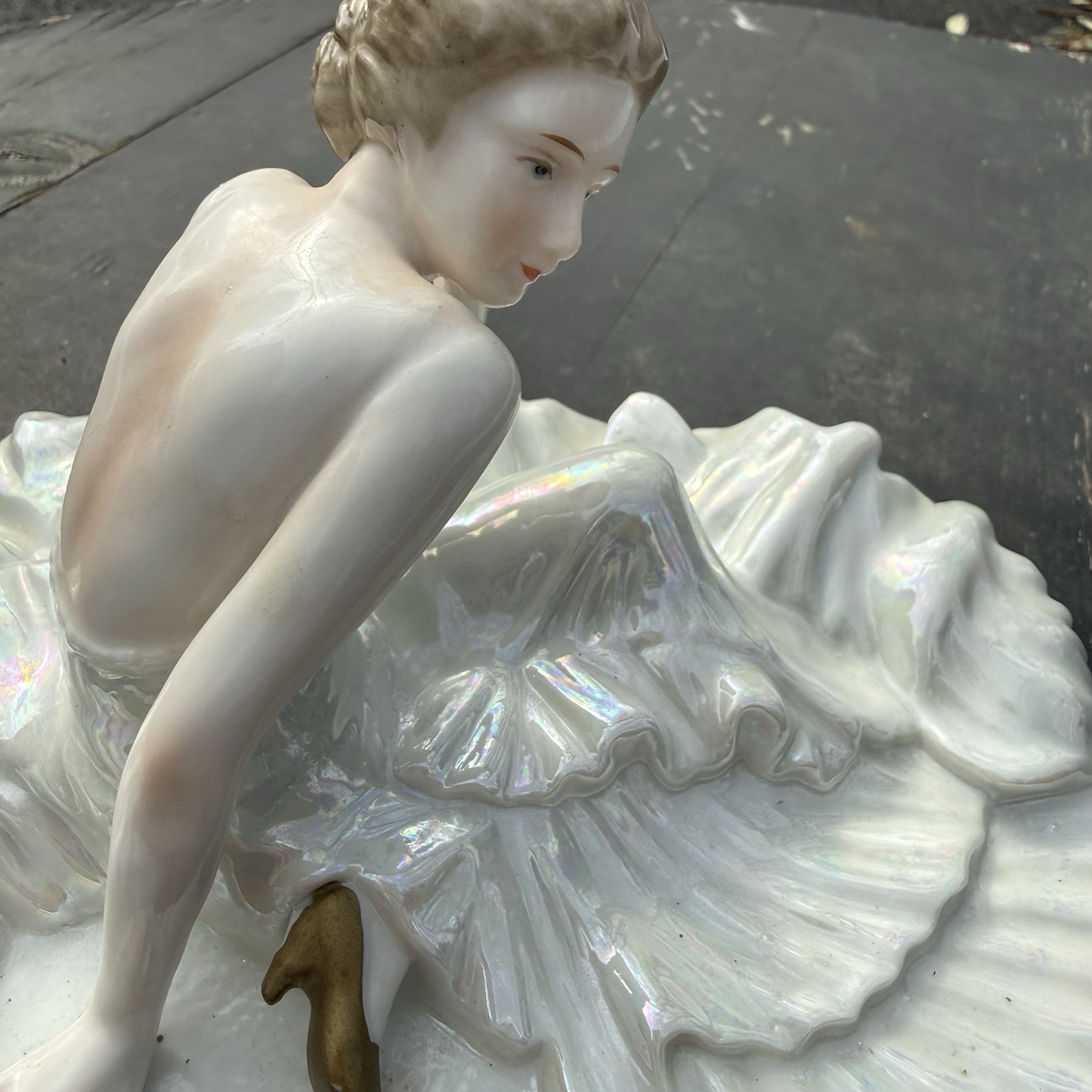 Vintage Royal Dux Bohemia Art Deco Iridescent Figurine
