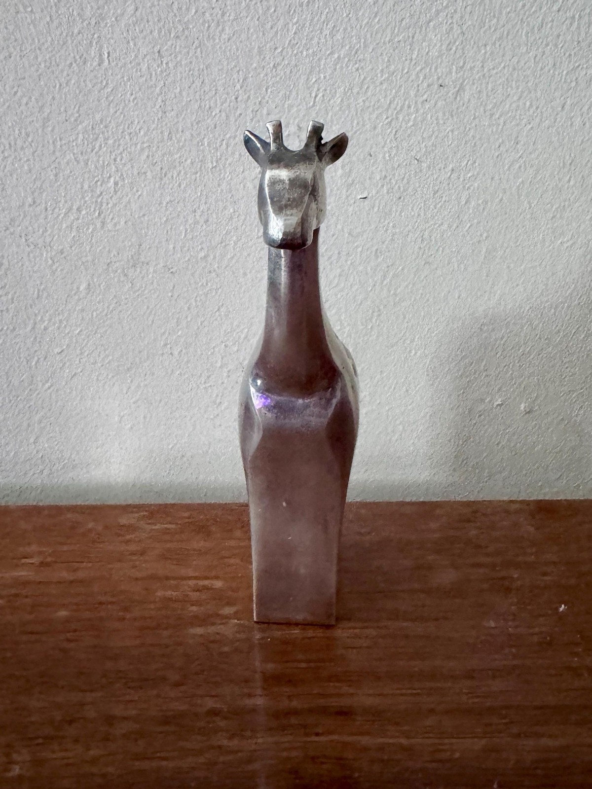 vintage Dansk silver giraffe figurine / MCM nursery decor