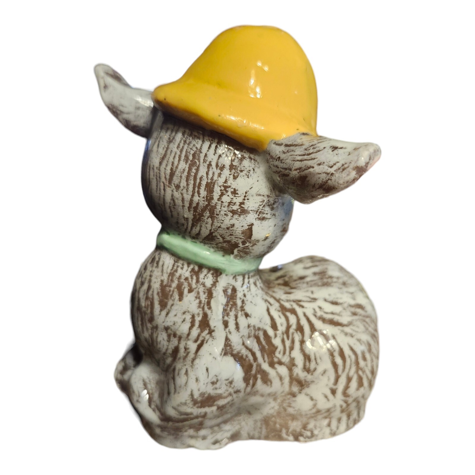 Easter Donkey Candle Handpainted4.5″Figurine Holding Striped Egg Holiday Decor
