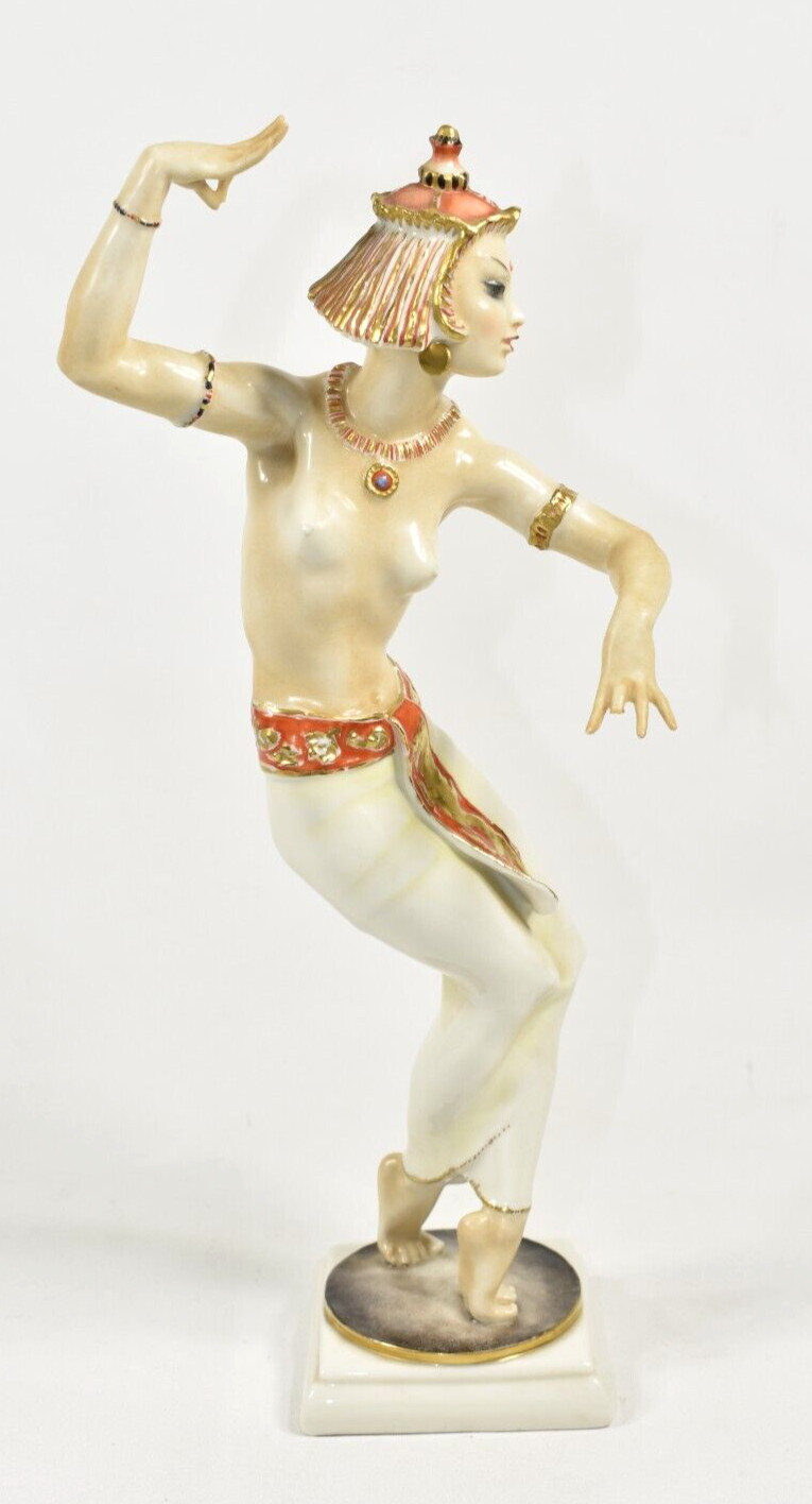Hutschenreuther Half Nude Porcelain Balinese Dancer Figurine Werner BROKEN FINGR