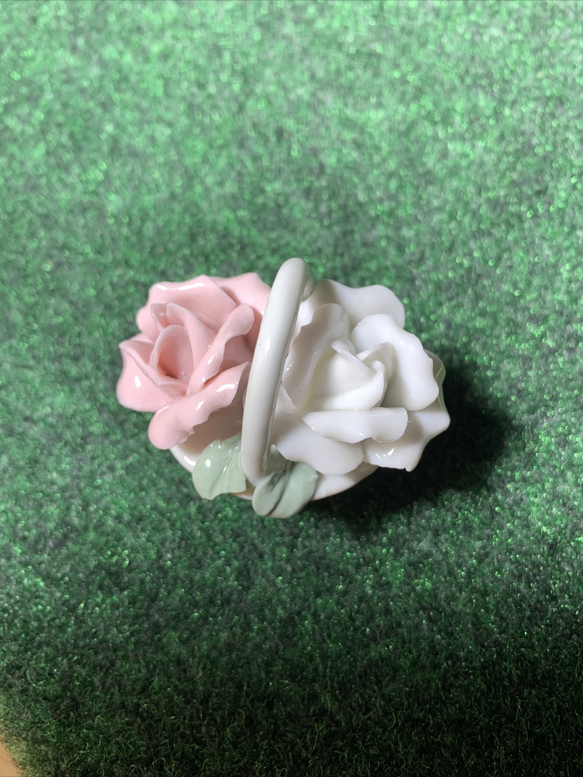Flower Basket Silvestri Decorative Porcelain Pink White Girl Baby Mom Wedding