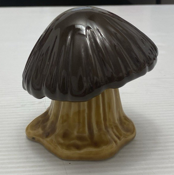 Vintage Mushroom Figurine Brown Glazed Ceramic Decor Unmarked 3.5 “X 3.5 “