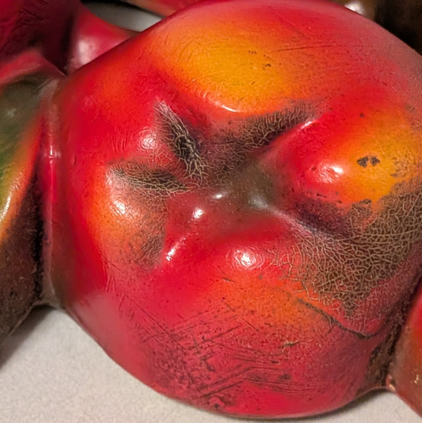 VTG Chalkware Red Apples on Branch Wall Hanging Decor 11″ x 8″