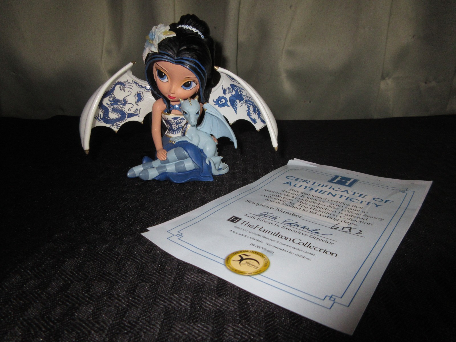 The Hamilton Collection 2019 Perfect Romance Blue Willow Beauty dragon fairy