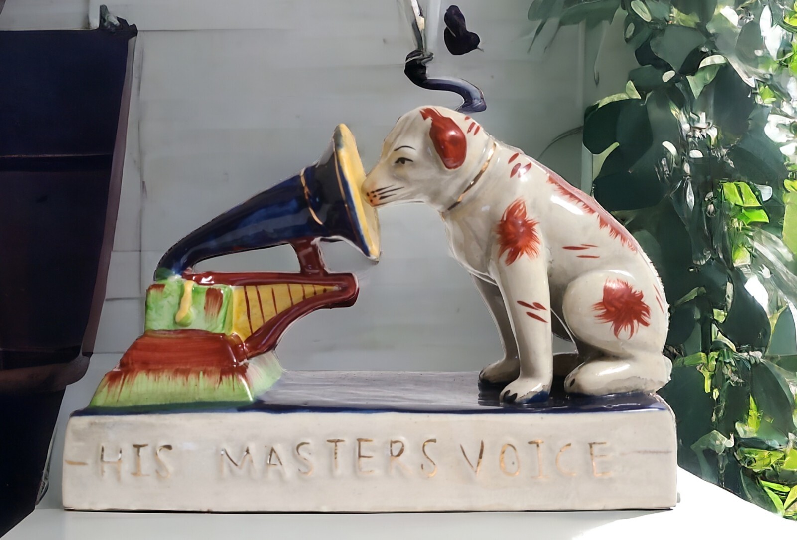 Vtg Ceramic RCA Victor “His Master’s Voice” Ceramic NIPPER & Phonogragh Figurine