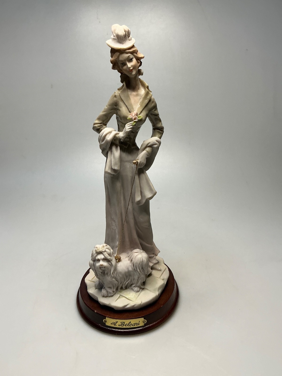 Vintage 1984 ARNART PUCCI FIGURINE Lady with Dog