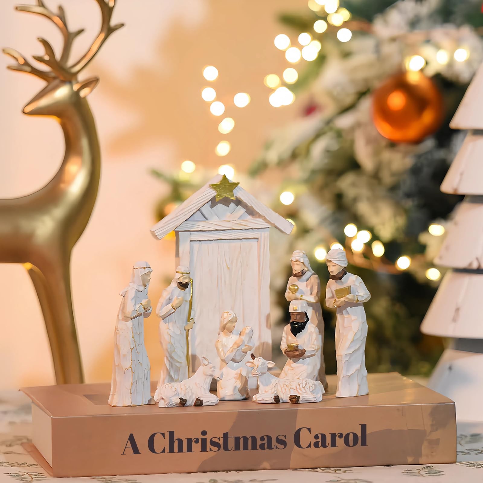 Nativity Set Figurine Christmas Jesus Nativity Scene Collection 9 Pcs Christm…