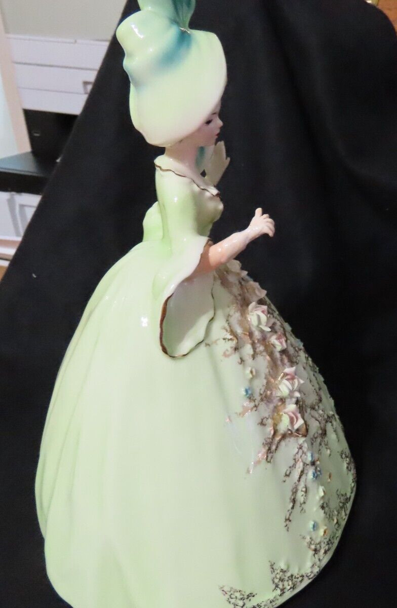 Vintage Josef Originals 10″ Porcelain Pamela-Colonial Series Green Dress-no hand