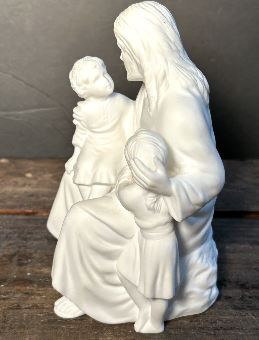 Vtg Lenox Jesus Childrens Blessing Bisque Figurine Bone China 1989 (6.75” T)