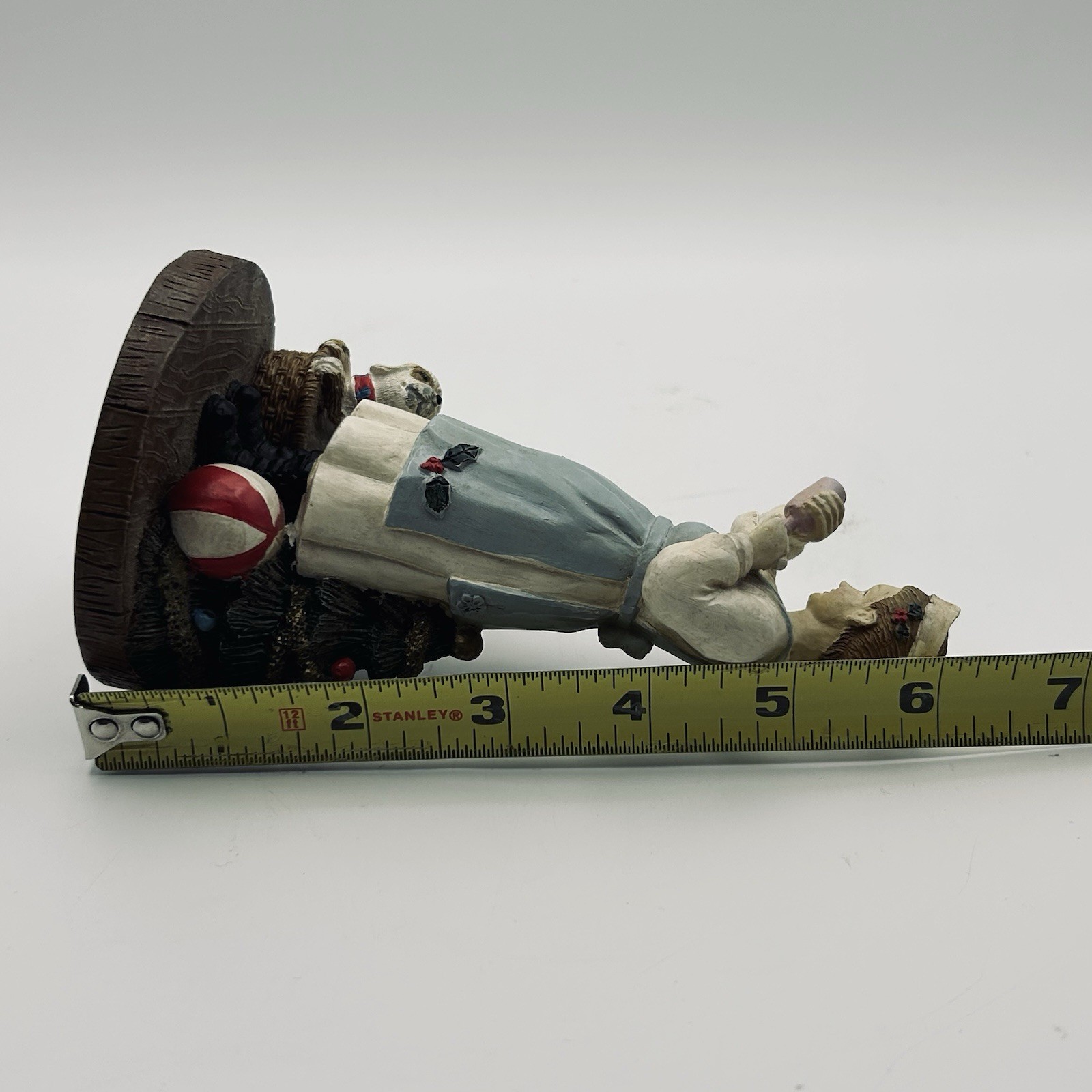 Vtg 1993 Nurse Figurine Stone Resin 6in Puppy Christmas Tree Signed NA Americana