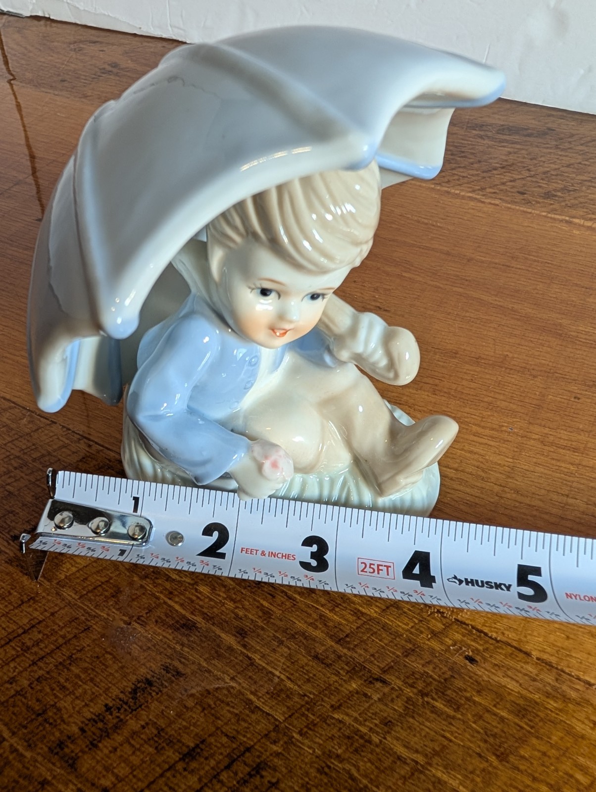 Duncan Royale Fine Porcelain Boy Sitting Under Large Umbrella