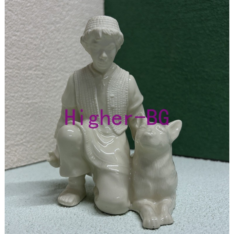 1pcs Lenox First Blessing Nativity Shepherd Boy with Dog 4.5inch DIY Ceramic
