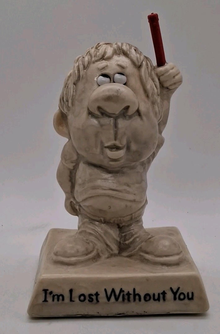 1969 Russ & Wallace Berrie Resin Statue “I’m Lost Without You” MCM Decor