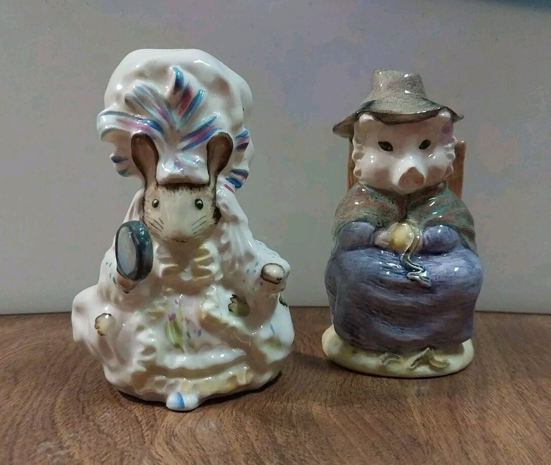Vintage Lot ROYAL ALBERT Beatrix Potter “Lady Mouse” & “And this pig had none”