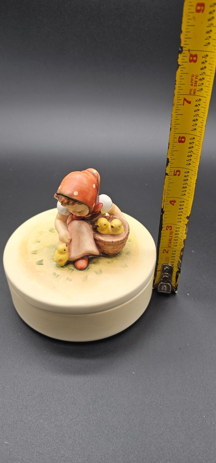 Vintage Hummel GOEBEL Chick Girl Trinket storage Box 5 1/4” Wide X 5 1/2” Tall