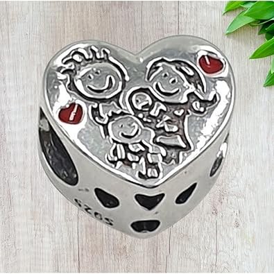 Silver Heart Charm Bead for Jewellery Making | Single Piece