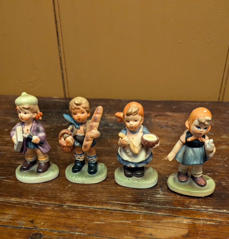 Vintage Napco Lot 4 Ceramic Boy Girl Figurine Napcoware C-8811 C-8812 C-7199