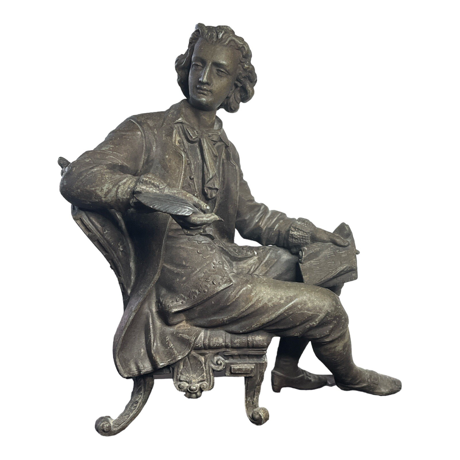 Antique Ansonia Clocks Spelter Mozart The Composer Seated **FIGURE ONLY** USA