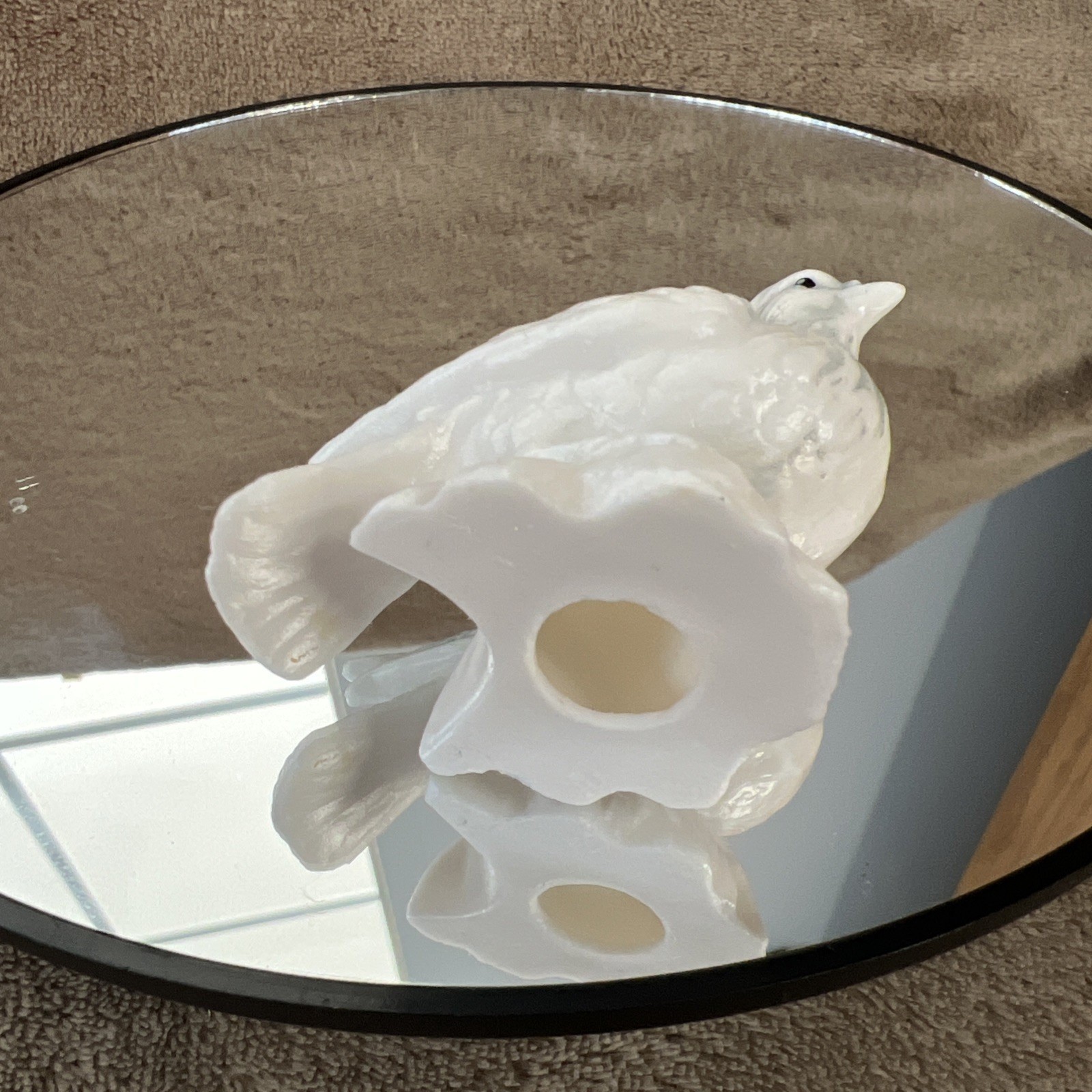 Miniature Porcelain Dove Figurine 2.25″ Shelf Sitter