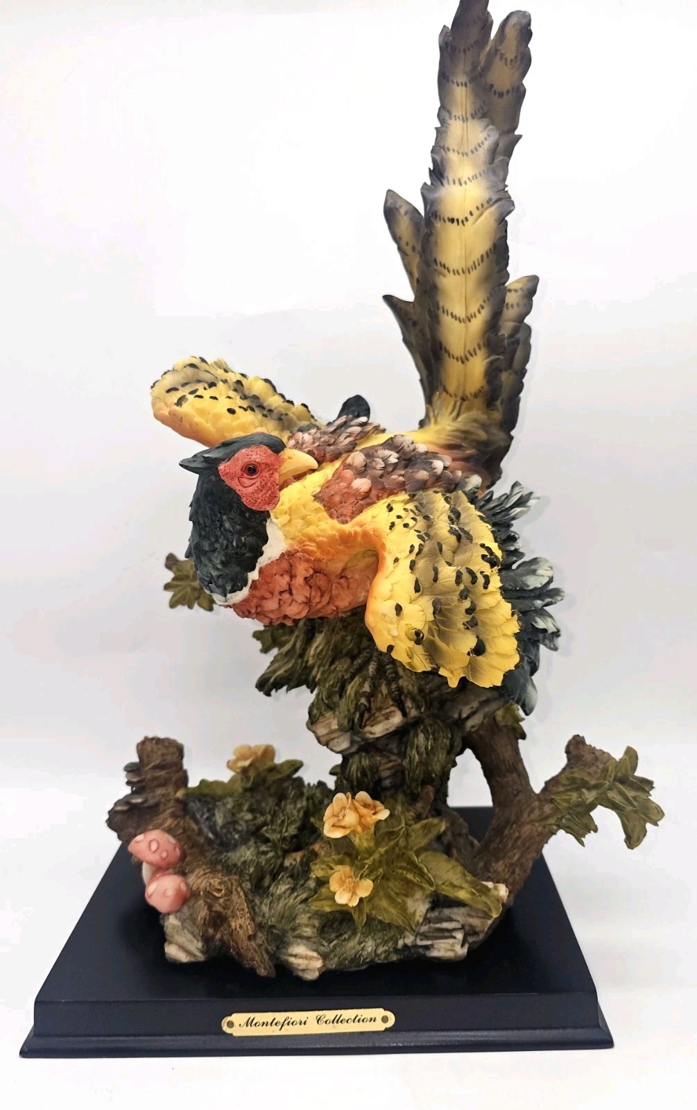 Vtg Montefiori Collection Pheasant Bird Sculpture Figurine Hand Painted Wildlife