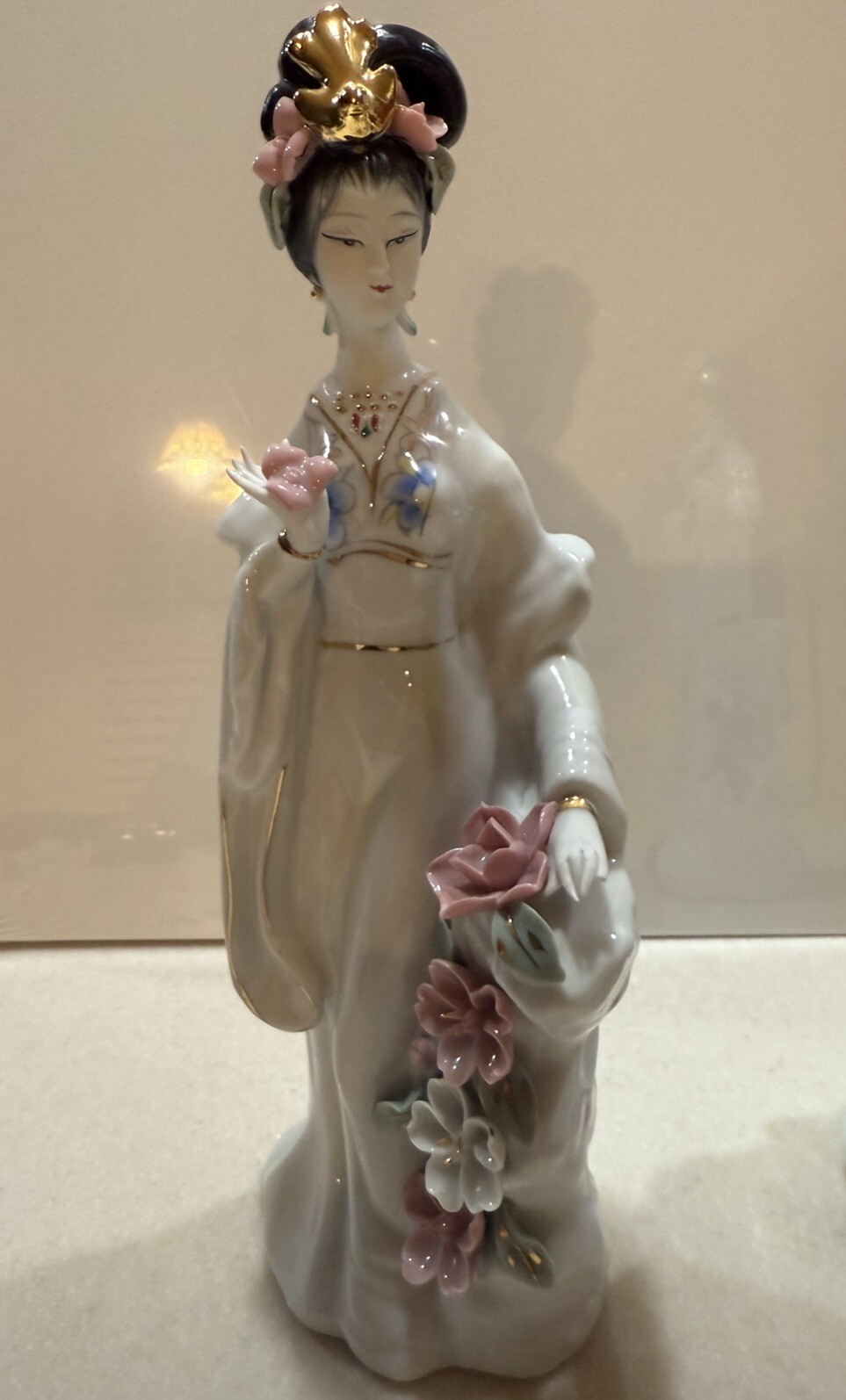Beautiful (set of 3) Porcelain Geisha TRIO Hand Painted