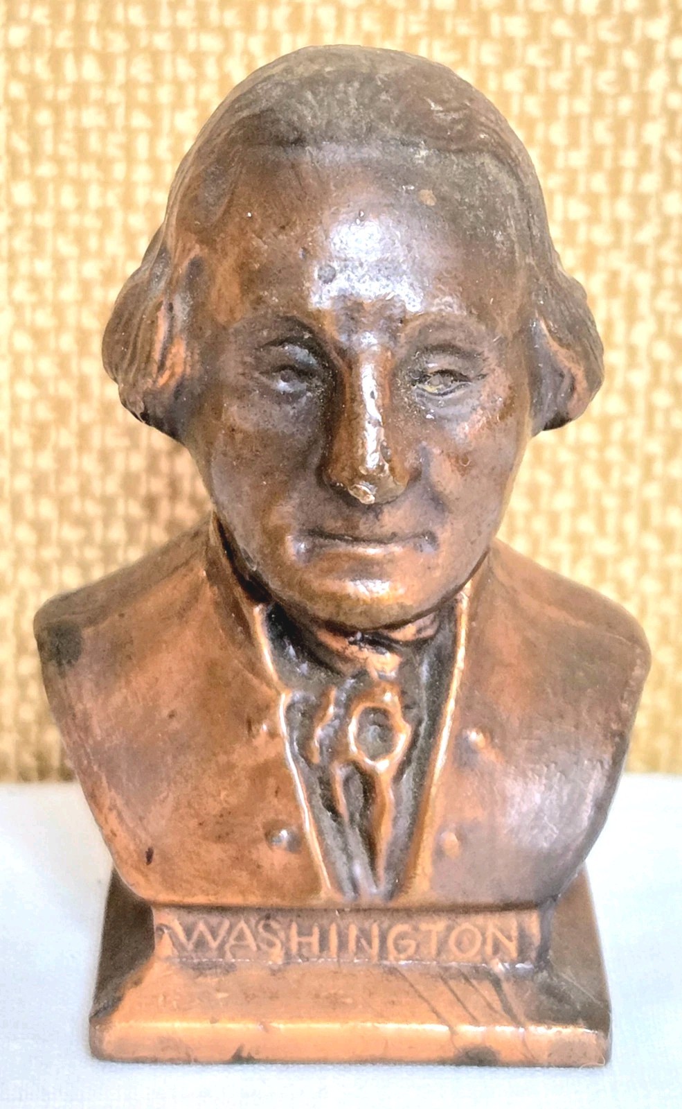 George Washington Miniature Bust Bronze Tone Figurine 2.5” Vintage Americana
