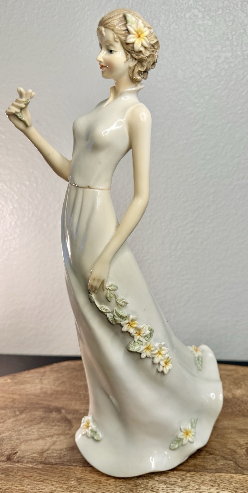Seymour Mann Porcelain Lady Figurine 14” Floral Dress Woman Decor