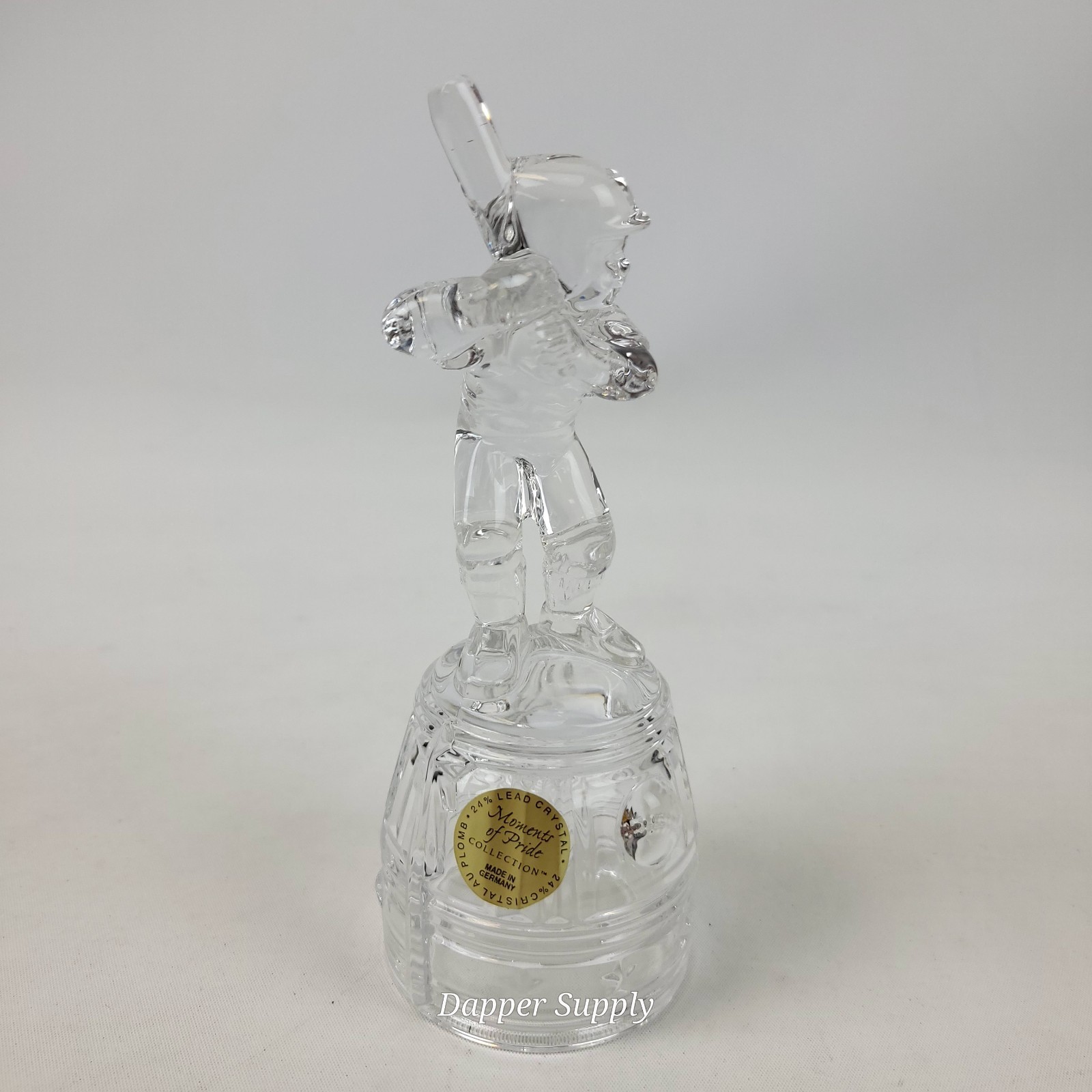 Moments Of Pride 24% Lead Crystal Baseball Figurine 6.5″ Tall Germany With Box
