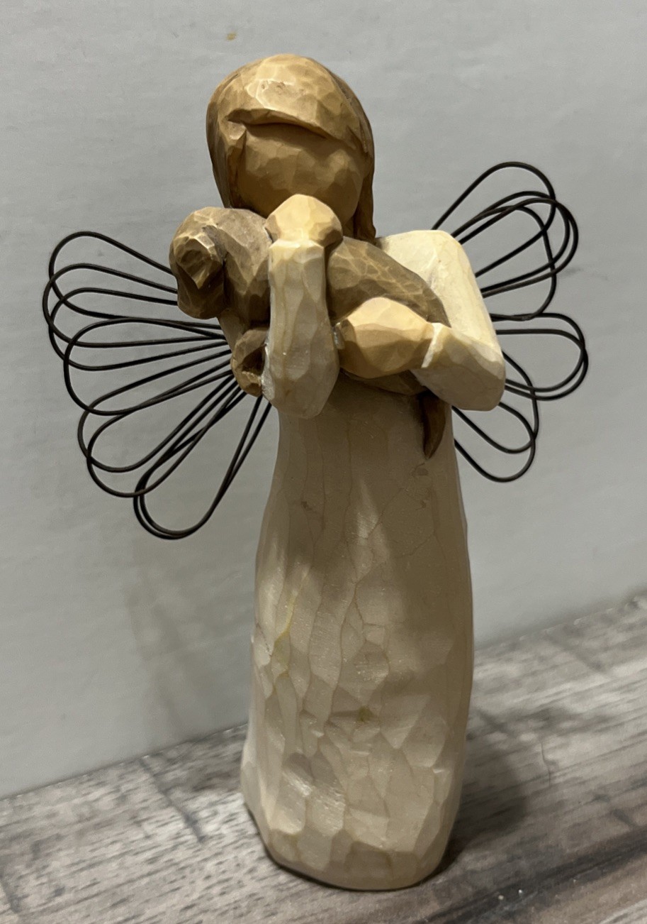 Willow Tree Angel of Friendship Girl With Puppy Dog Susan Lordi Demdaco 5 3/8”