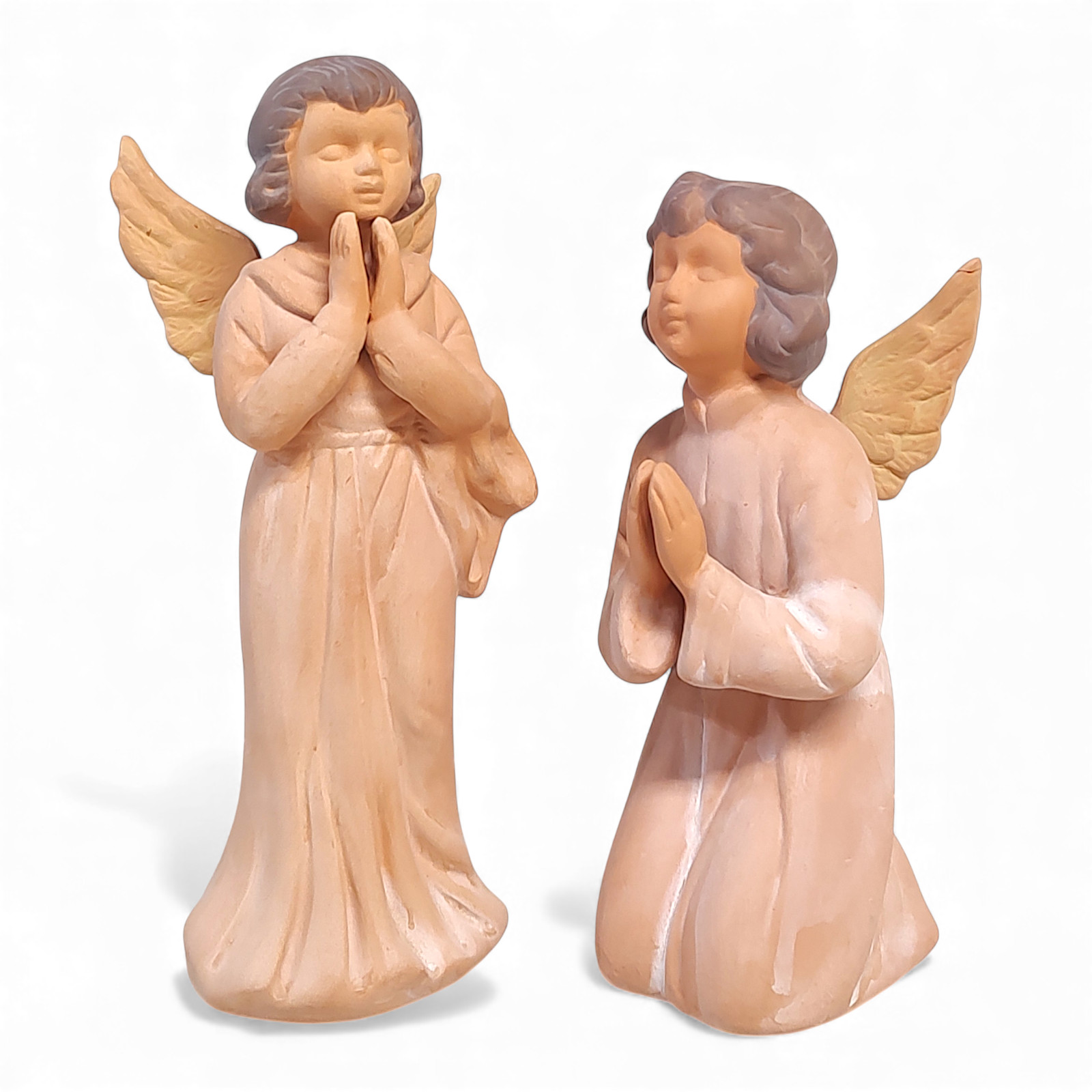 2pc Vintage Terracotta Angel Figurine Set 6.5″ Taiwan